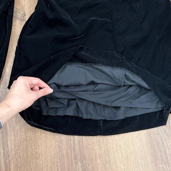 NEW Free People Black Velvet Open Back Chelsea Long Sleeve Mini Dress Sz L - Picture 12 of 16